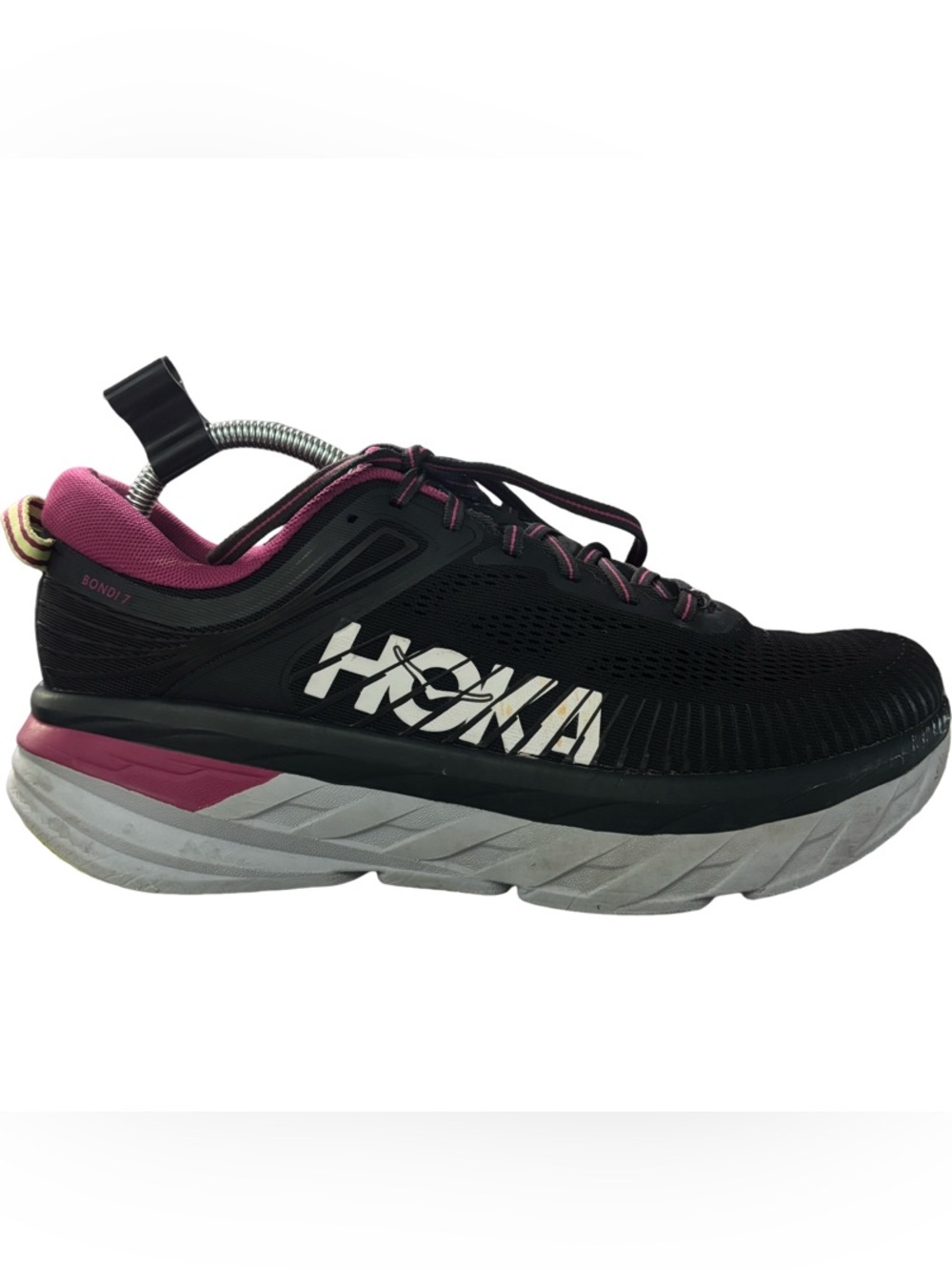 Hoka Women's Bondi 7 Running Shoes Blue Graphite/Festival Fuchsia, Size 11